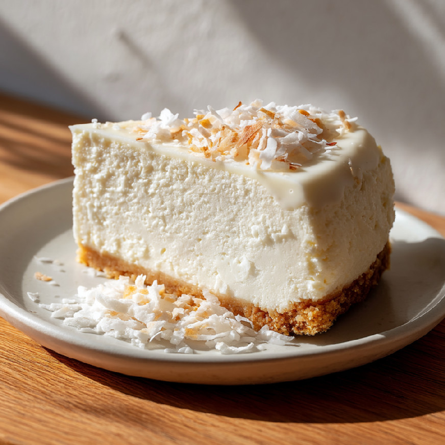 Nepečený kokosový cheesecake