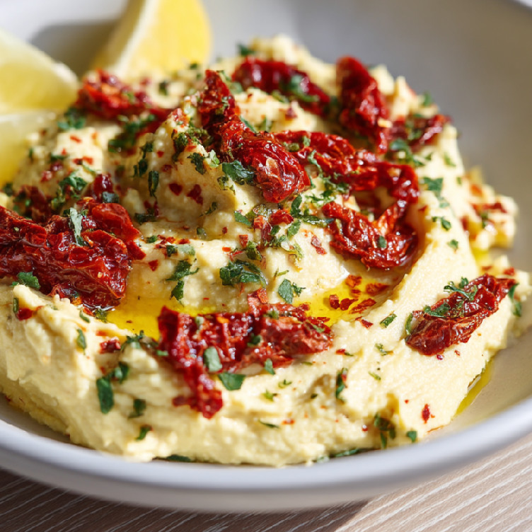 Hummus so sušenými paradajkami