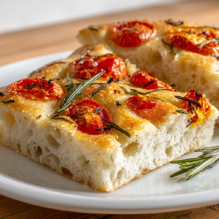 Focaccia s pečeným cesnakom