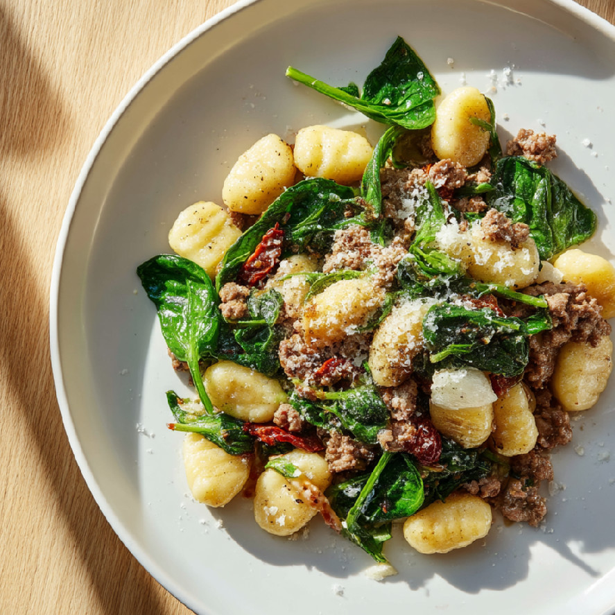 Gnocchi so špenátom a s mletým mäsom