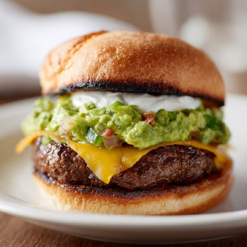 Burger s guacamole a pečeným cesnakom
