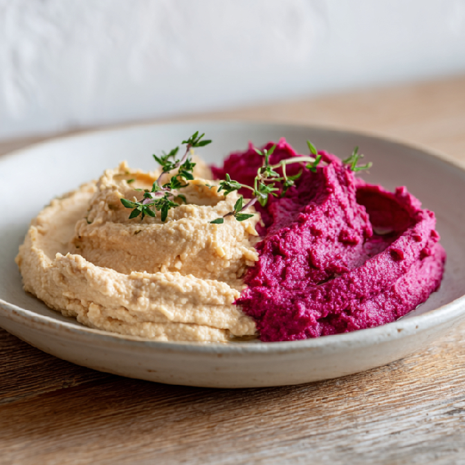 Dvojfarebný hummus