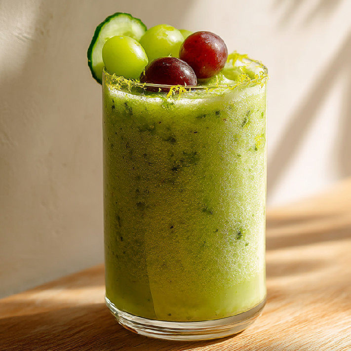 Uhorkové smoothie s hroznom a jablkom