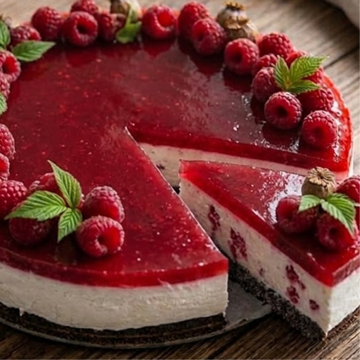 Malinová torta s makom