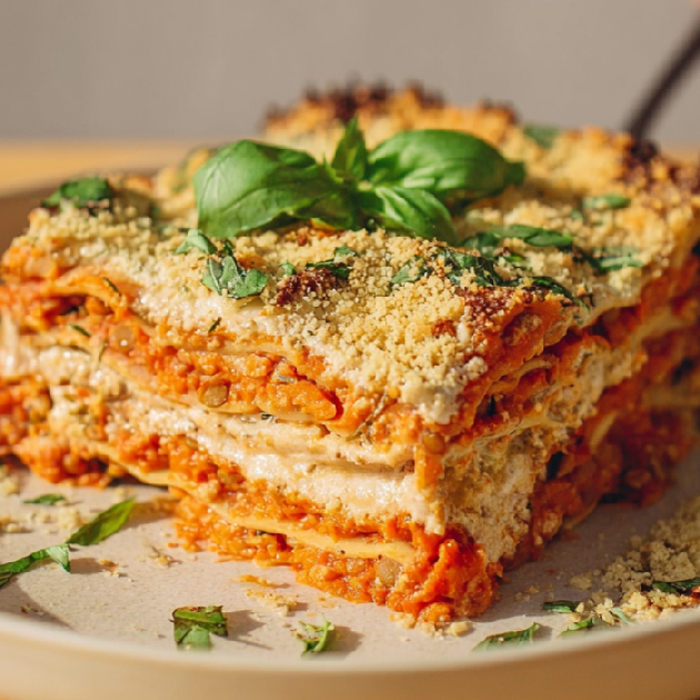 Vegánske lasagne so šošovicou